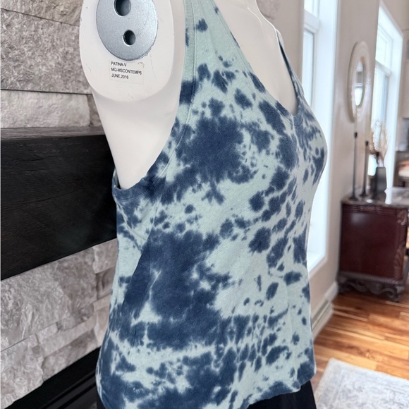 MOTHER Scoop Racerback Tank Size S Blue Tie Dye Stretch Beach Summer - Picture 3 of 13